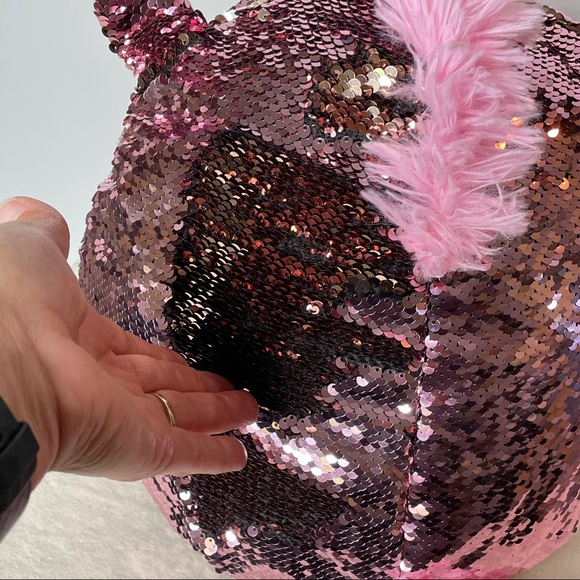 Squishmallow Unicorn Pig Sequins Reversible 12" Pink Plush Toy Animal - Picture 9 of 12